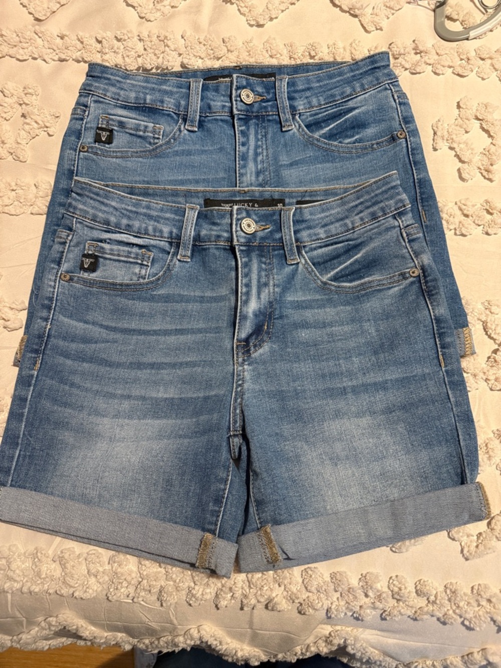 Lucky & Blessed Girls Blue Denim Rolled-Hem Shorts bundle of 2